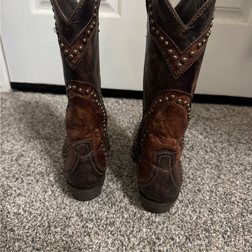 Brown Studded Cowboy Boots - Picture 4 of 6